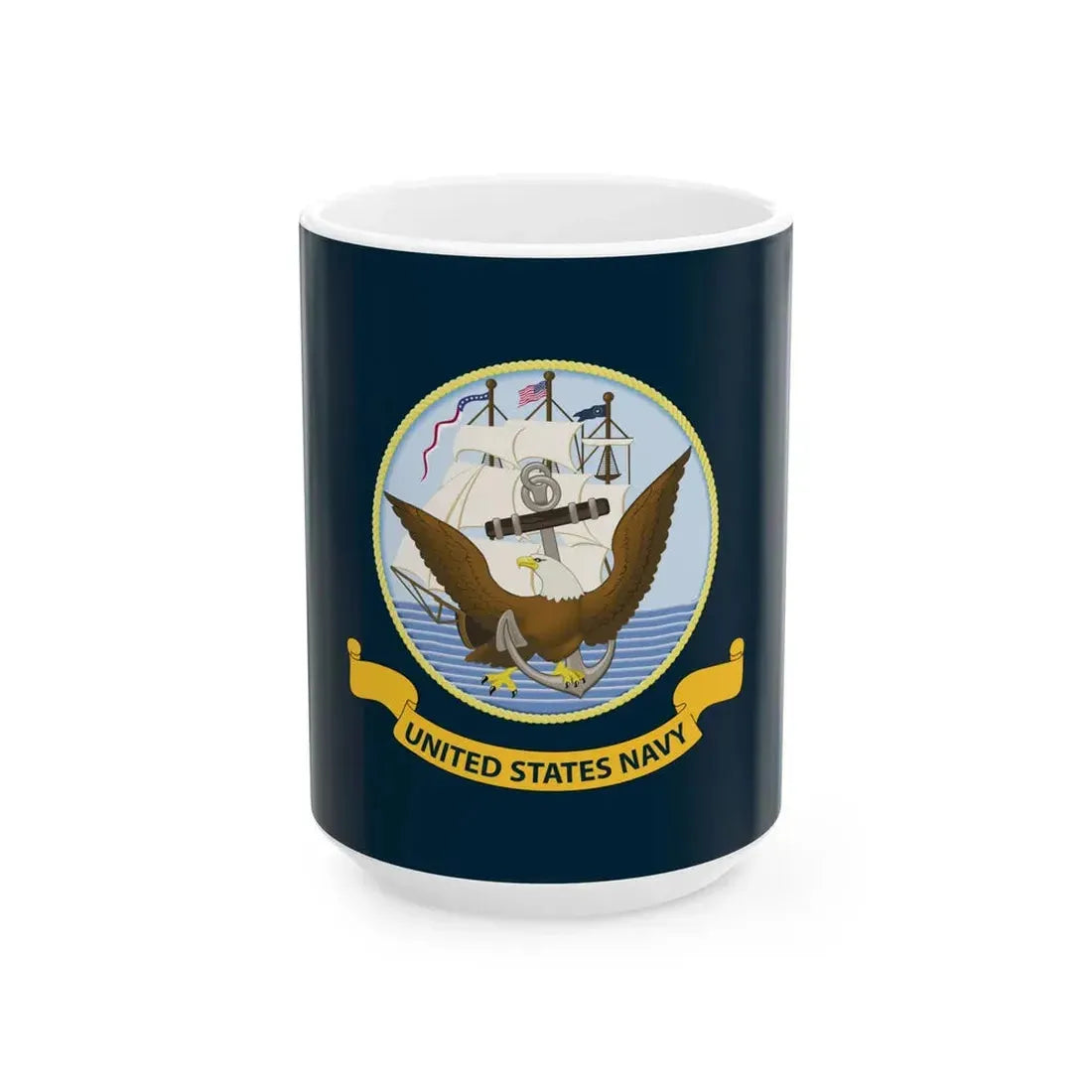 Flag of the United States Navy (United States) White Coffee Mug 15oz - Go Mug Yourself