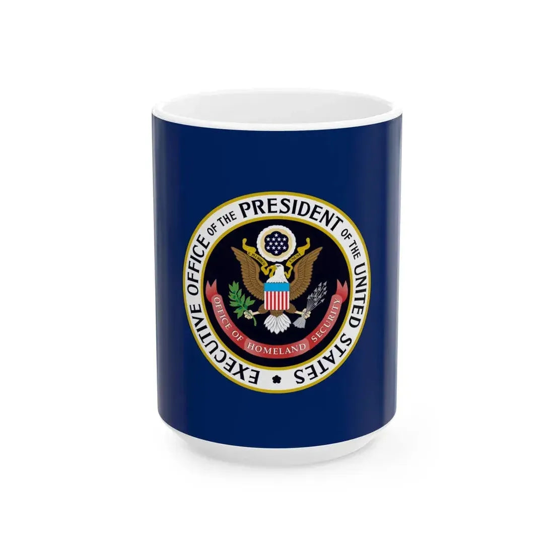 Flag of the United States Office of Homeland Security (United States) White Coffee Mug 15oz - Go Mug Yourself