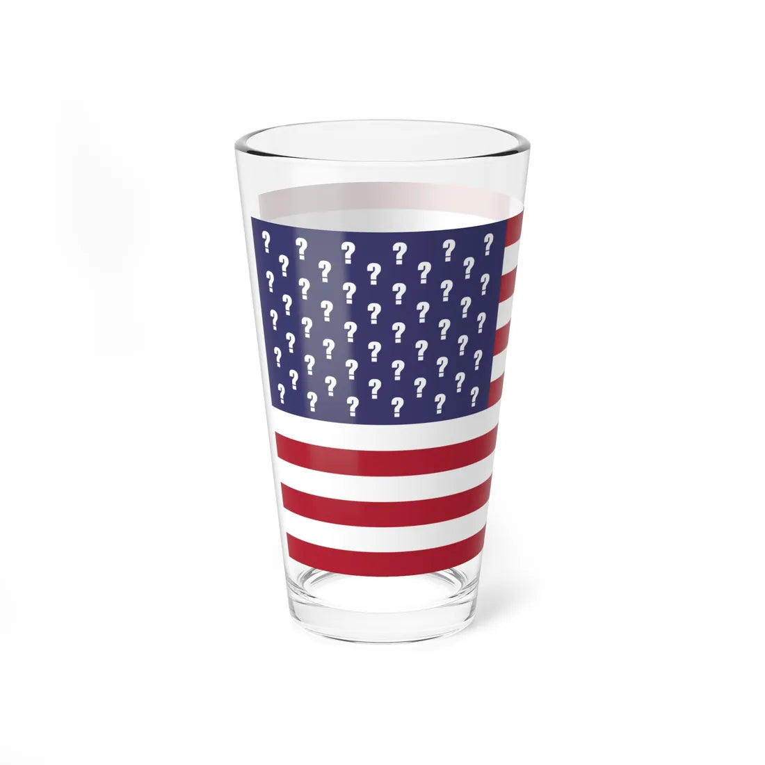 Flag of the United States question marks (United States) Pint Glass 16oz - Go Mug Yourself
