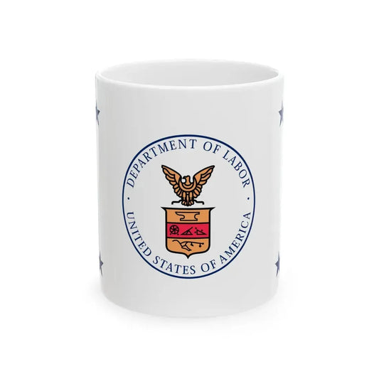 Flag of the United States Secretary of Labor 1915-1960 (United States) White Coffee Mug 11oz - Go Mug Yourself
