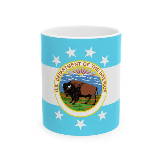 Flag of the United States Secretary of the Interior 1917-1934 (United States) White Coffee Mug 11oz - Go Mug Yourself