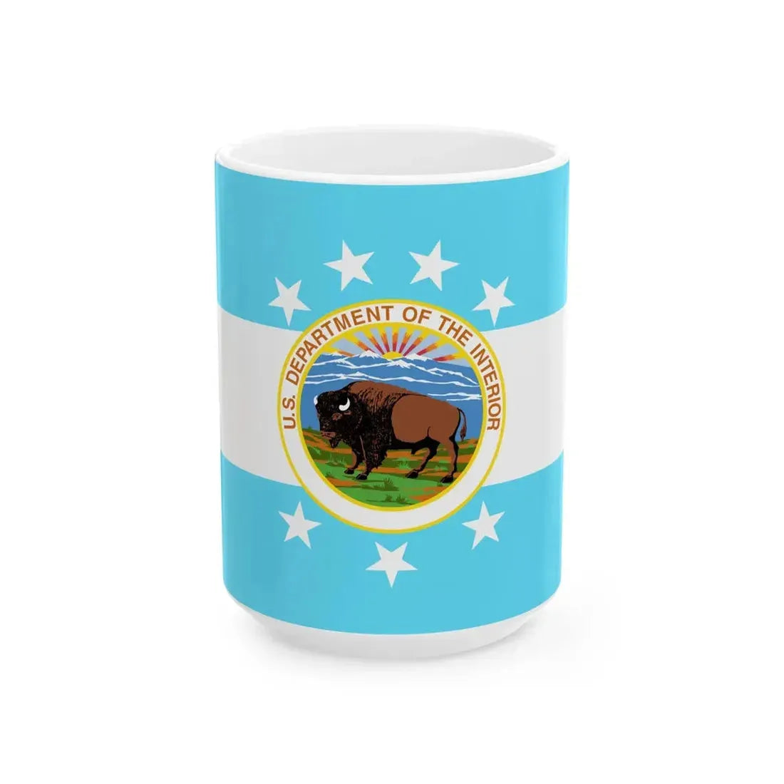 Flag of the United States Secretary of the Interior 1917-1934 (United States) White Coffee Mug 15oz - Go Mug Yourself