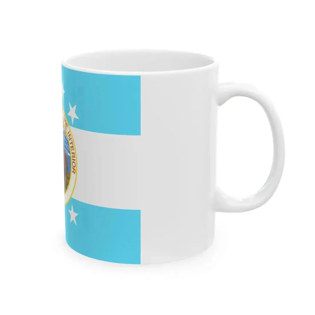 Flag of the United States Secretary of the Interior 1917-1934 (United States) White Coffee Mug - Go Mug Yourself
