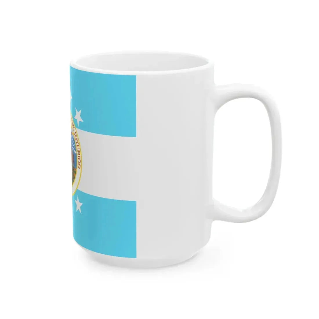 Flag of the United States Secretary of the Interior 1917-1934 (United States) White Coffee Mug - Go Mug Yourself