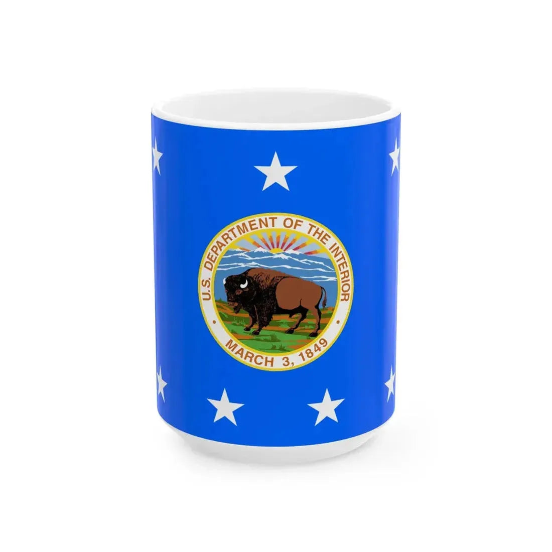 Flag of the United States Secretary of the Interior (United States) White Coffee Mug 15oz - Go Mug Yourself
