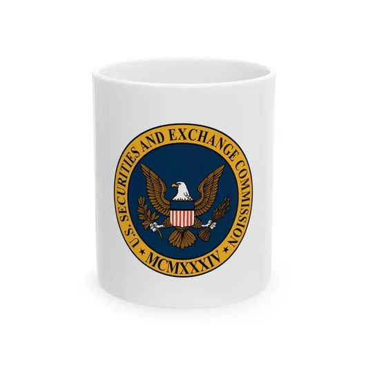 Flag of the United States Securities and Exchange Commission (United States) White Coffee Mug 11oz - Go Mug Yourself