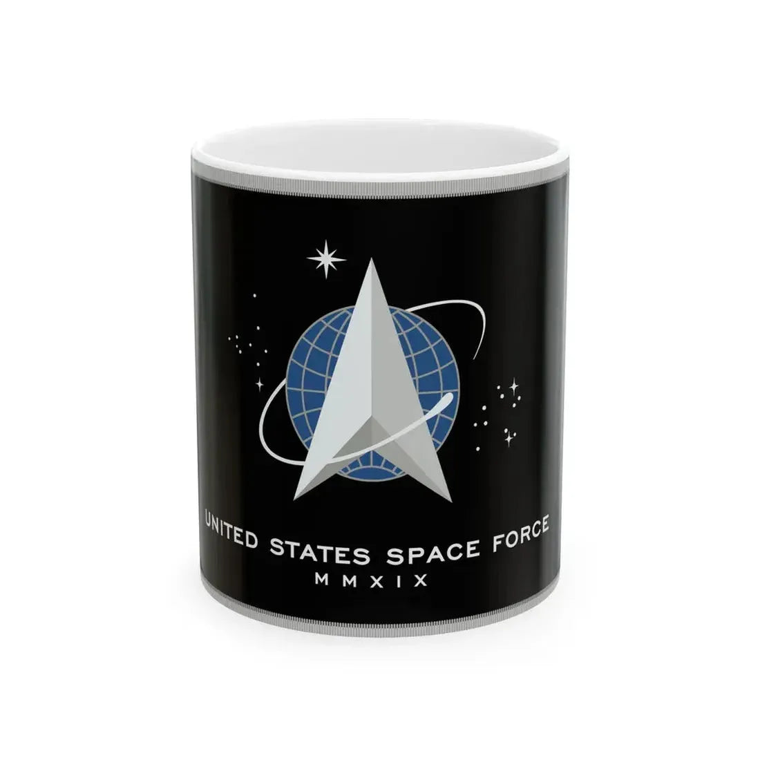 Flag of the United States Space Force fringed (United States) White Coffee Mug 11oz - Go Mug Yourself