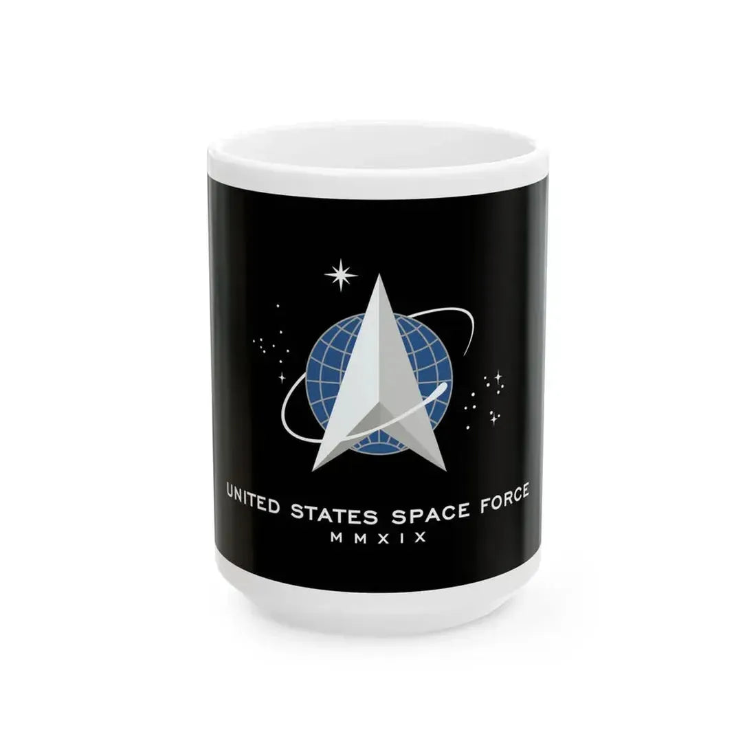 Flag of the United States Space Force (United States) White Coffee Mug 15oz - Go Mug Yourself