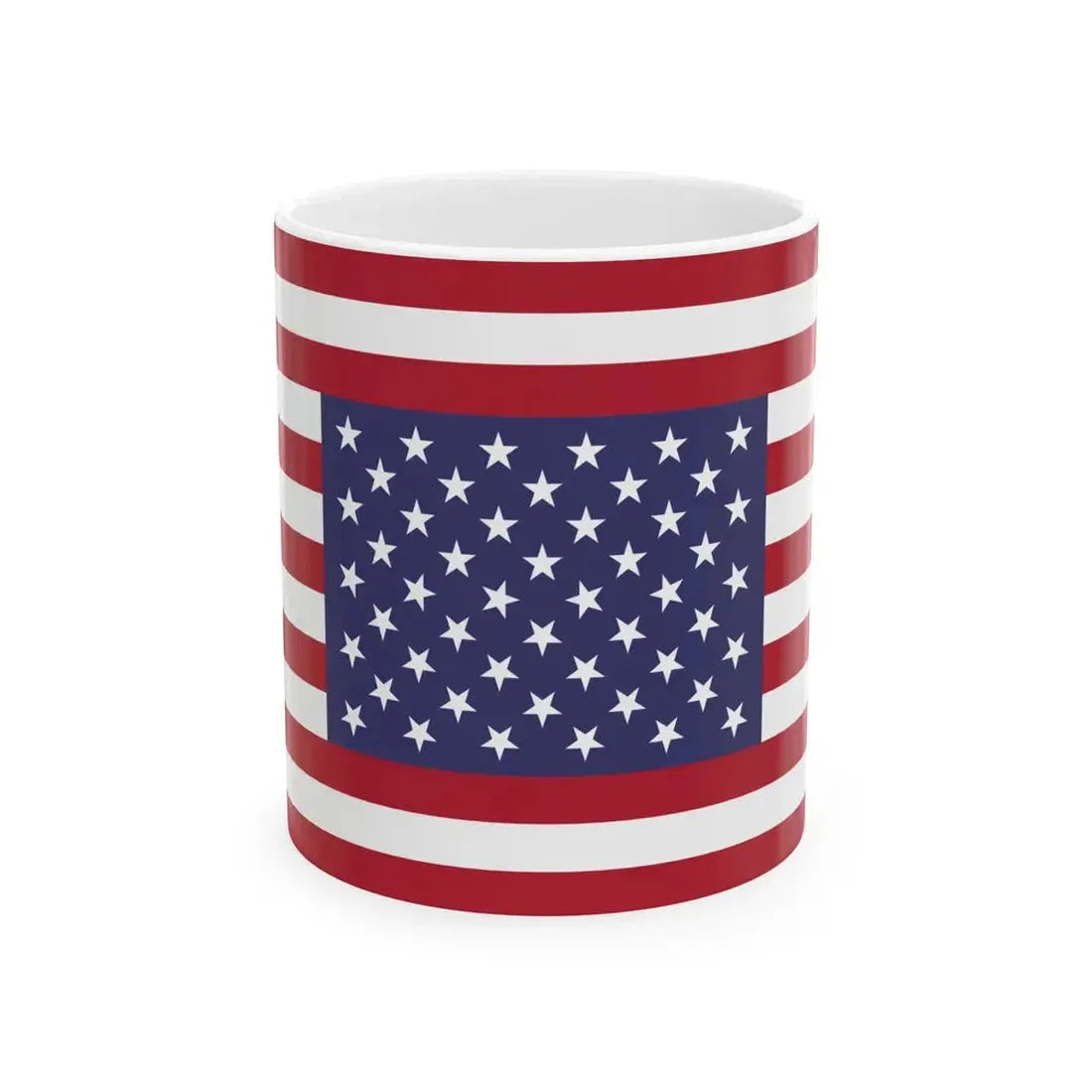 Flag of the United States symmetrical (United States) White Coffee Mug 11oz - Go Mug Yourself