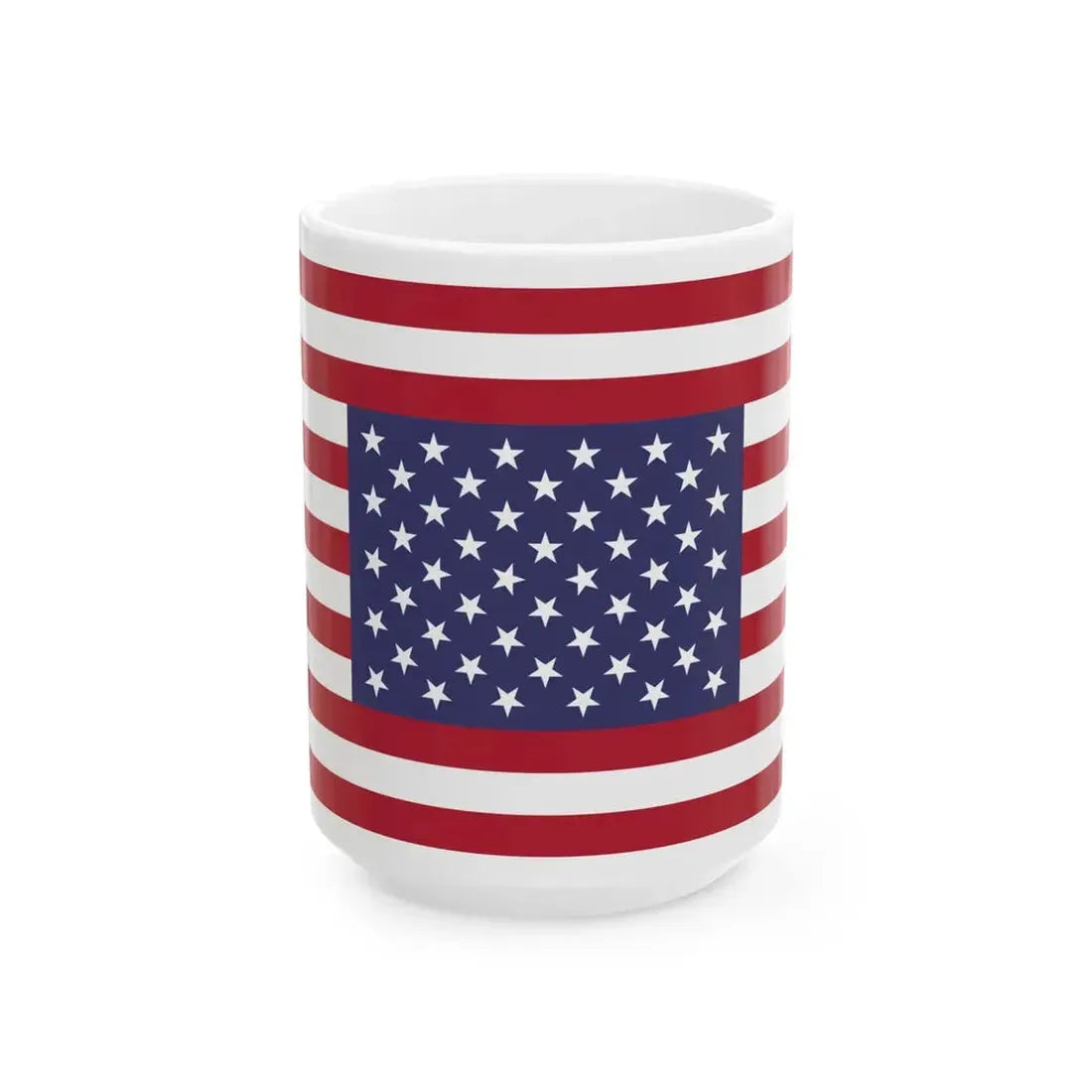 Flag of the United States symmetrical (United States) White Coffee Mug 15oz - Go Mug Yourself