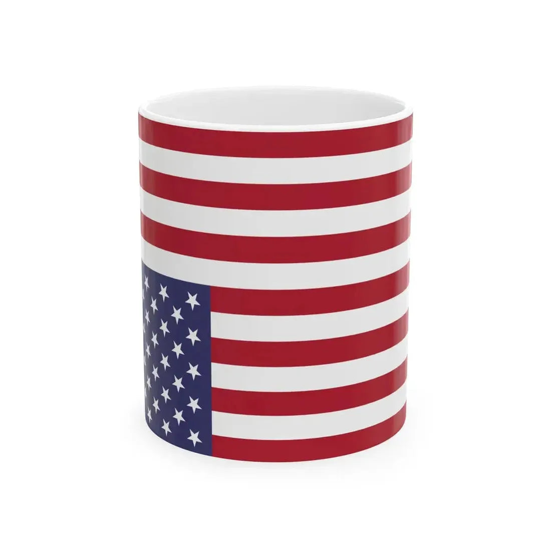 Flag of the United States vertically flipped (United States) White Coffee Mug 11oz - Go Mug Yourself