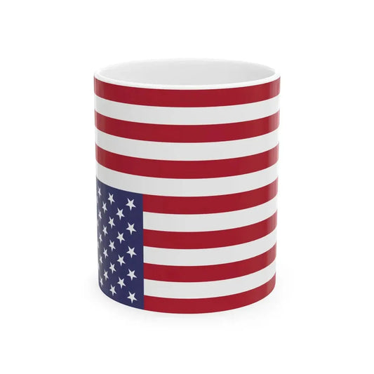 Flag of the United States vertically flipped (United States) White Coffee Mug 11oz - Go Mug Yourself