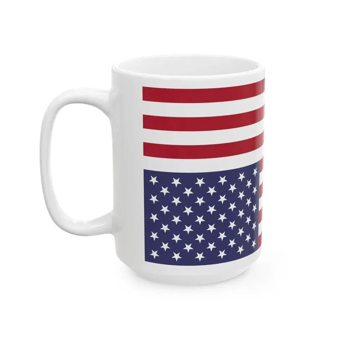 Flag of the United States vertically flipped (United States) White Coffee Mug - Go Mug Yourself