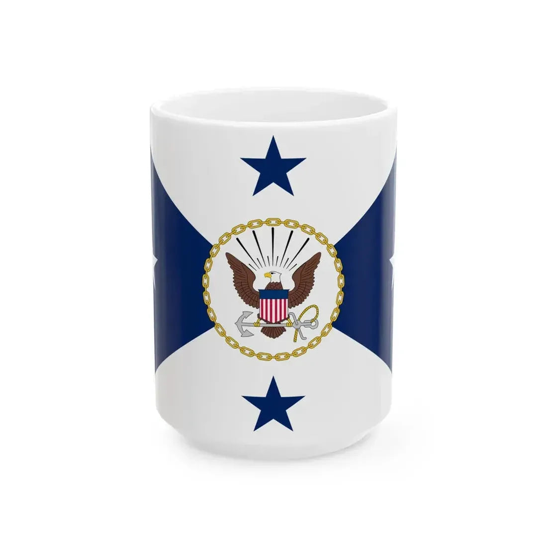 Flag of the United States Vice Chief of Naval Operations (United States) White Coffee Mug 15oz - Go Mug Yourself