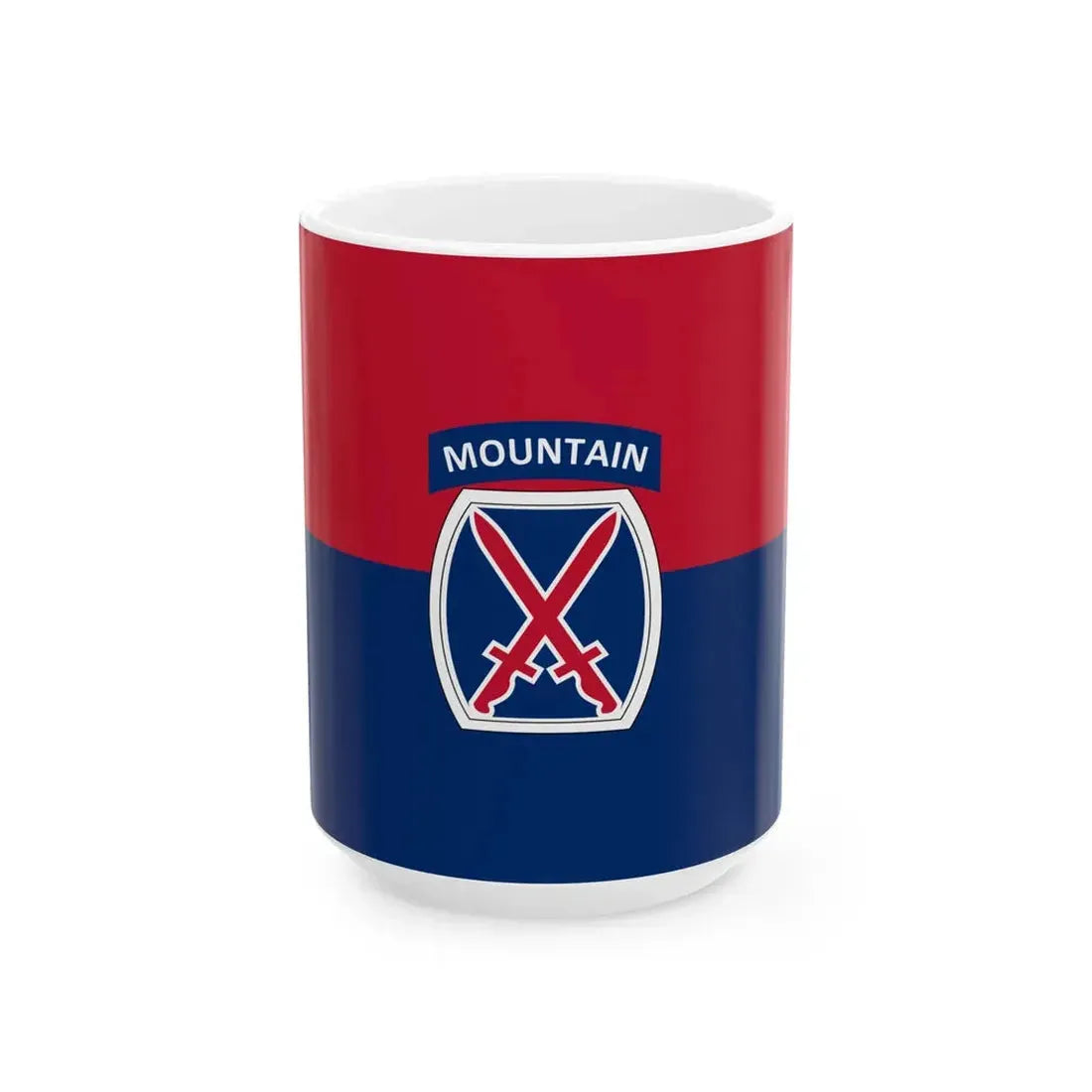 Flag of the U.S. Army 10th Mountain Division (United States) White Coffee Mug 15oz - Go Mug Yourself