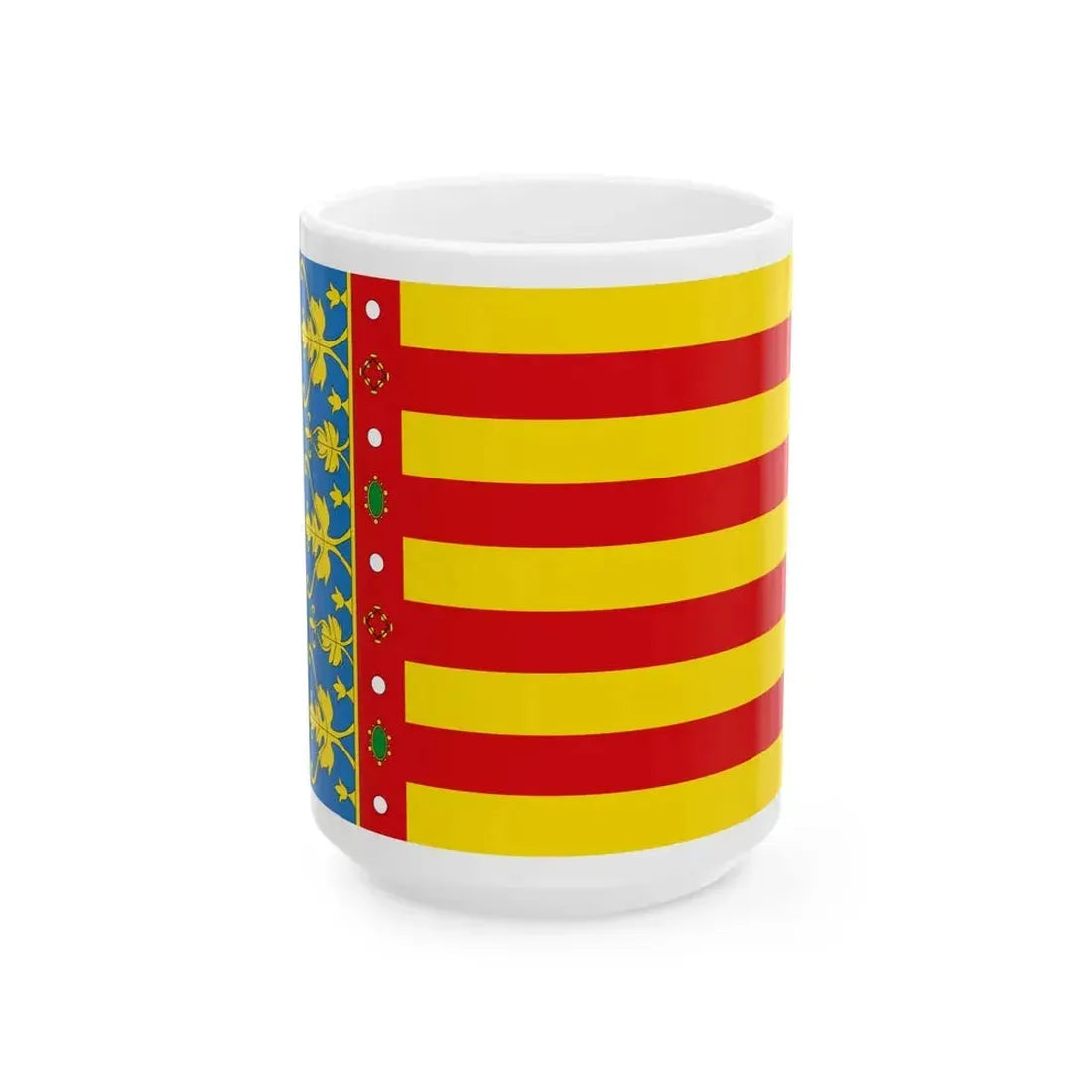 Flag of the Valencia Spain - White Coffee Mug 15oz - Go Mug Yourself