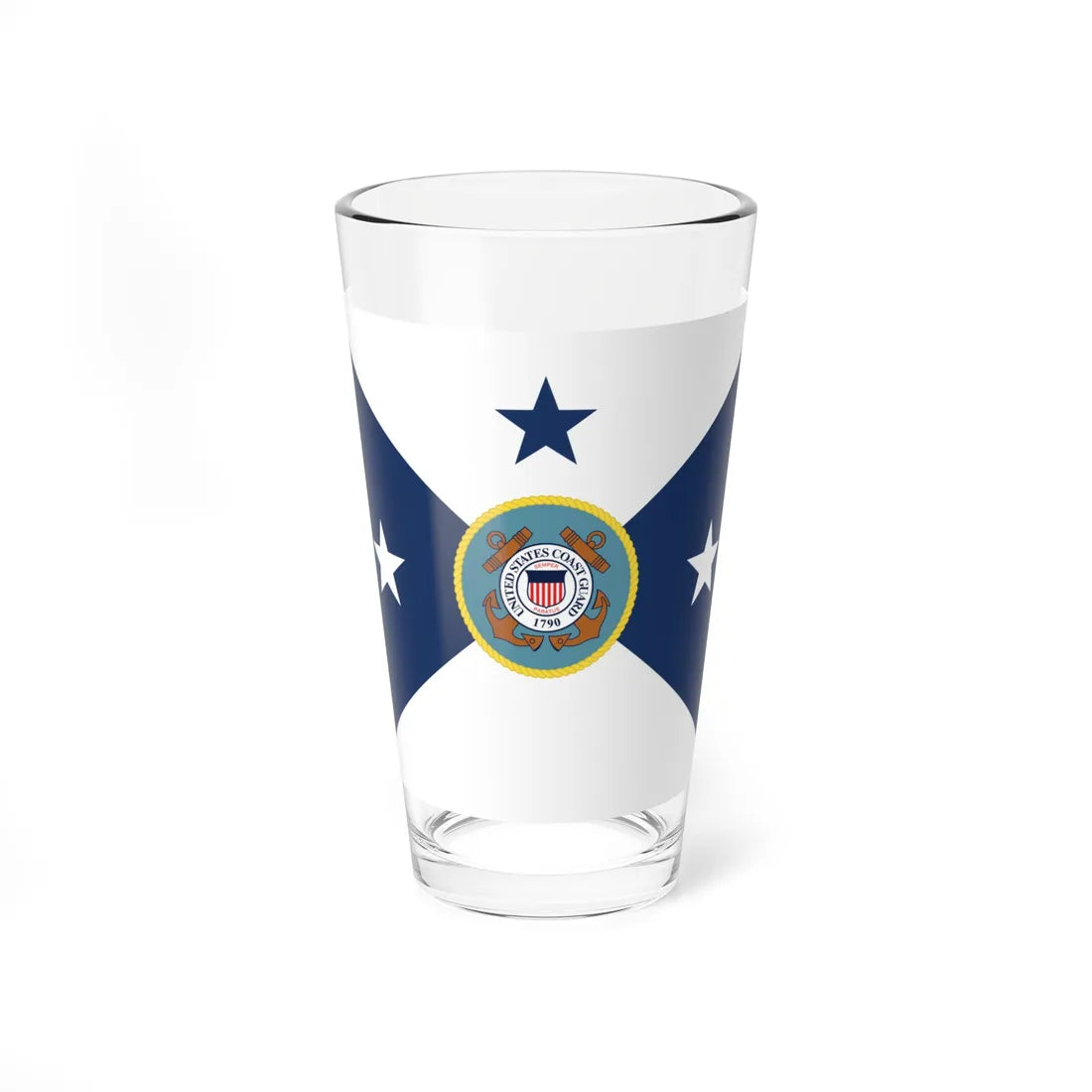 Flag of the Vice Commandant of the United States Coast Guard (United States) Pint Glass 16oz 16oz - Go Mug Yourself