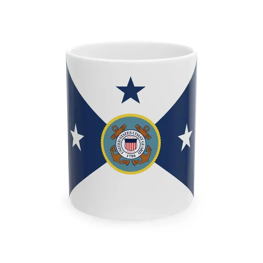 Flag of the Vice Commandant of the United States Coast Guard (United States) White Coffee Mug 11oz - Go Mug Yourself
