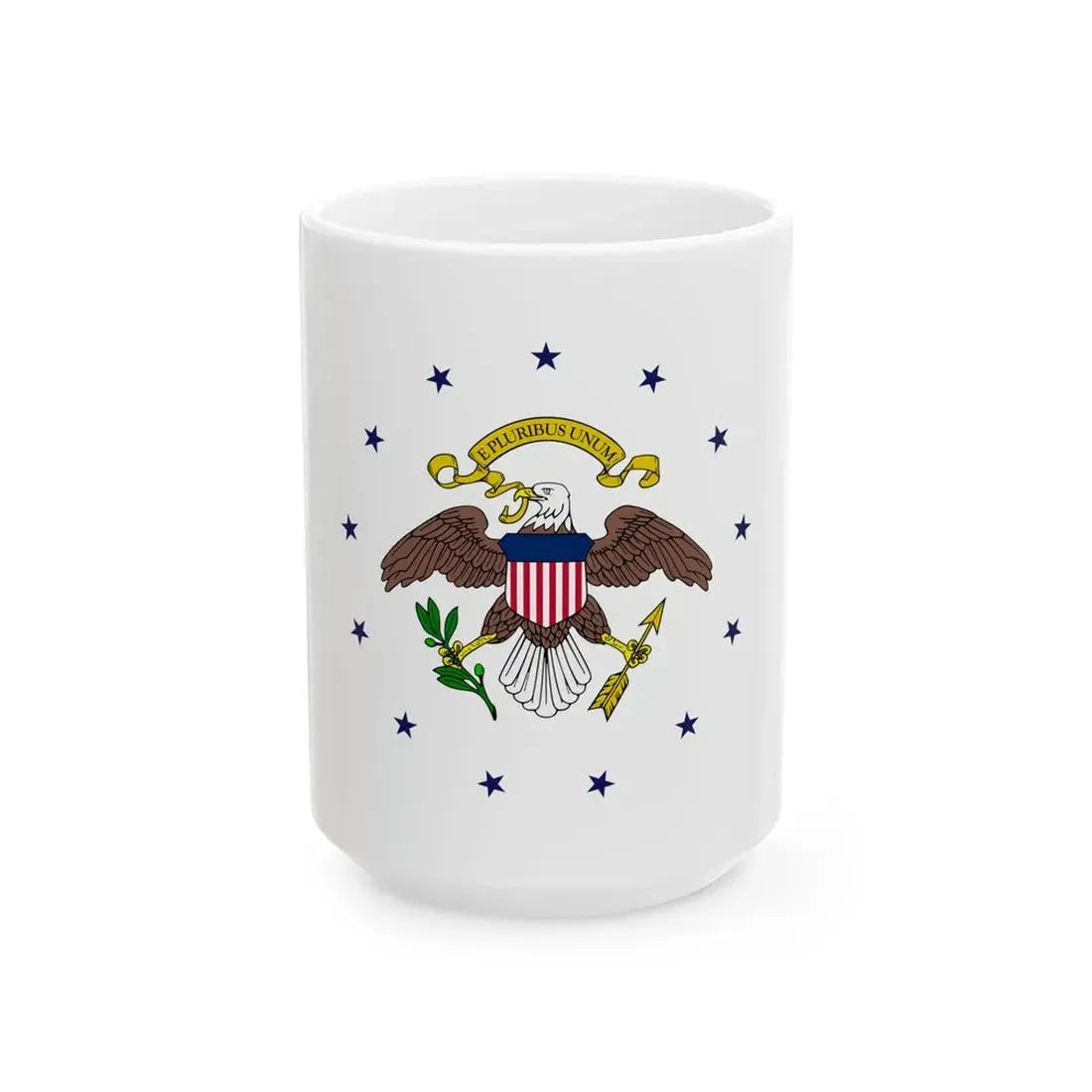 Flag of the Vice President of the United States 1948-1975 (United States) White Coffee Mug 15oz - Go Mug Yourself