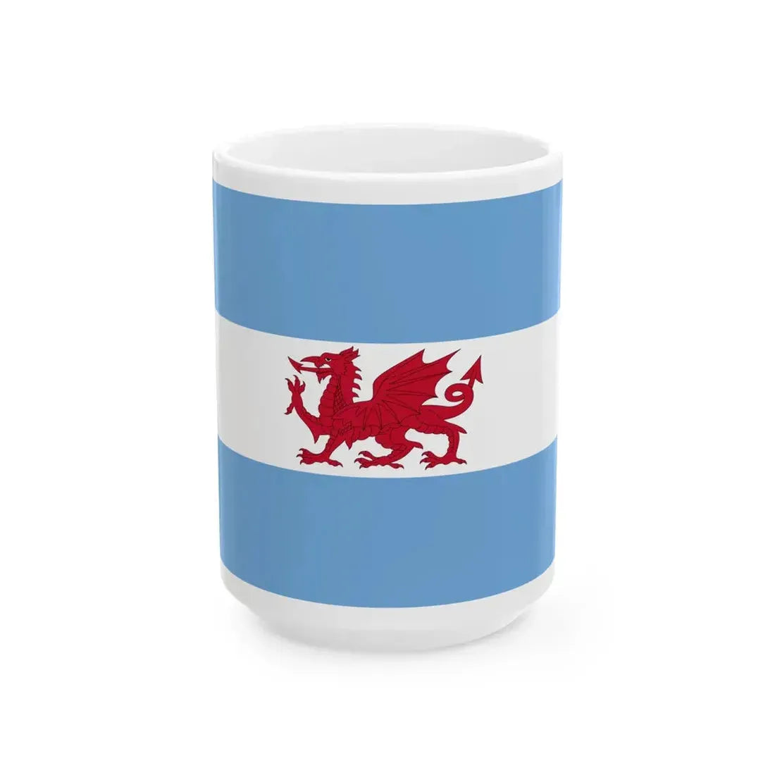 Flag of the Welsh colony in Patagonia (Argentina) White Coffee Mug 15oz - Go Mug Yourself