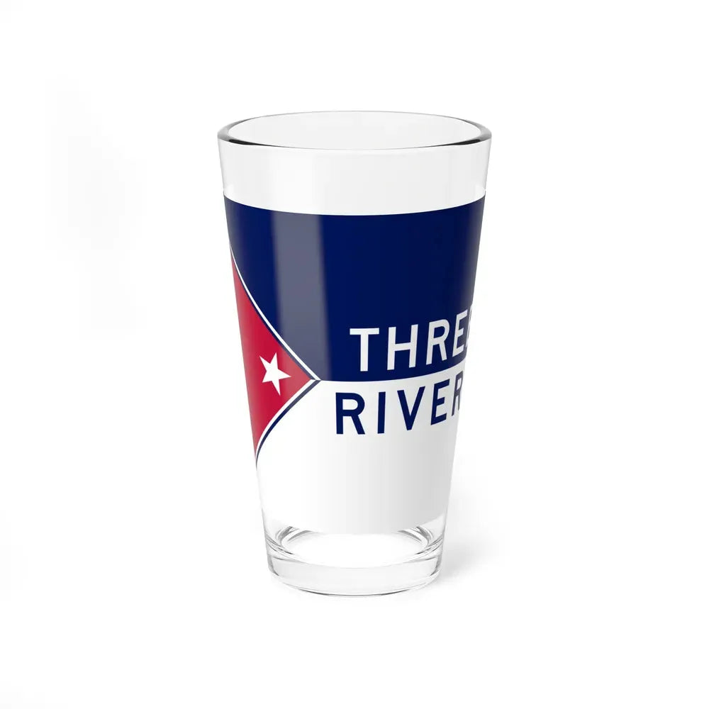 Flag of Three Rivers, Michigan - Pint Glass 16oz 16oz - Go Mug Yourself
