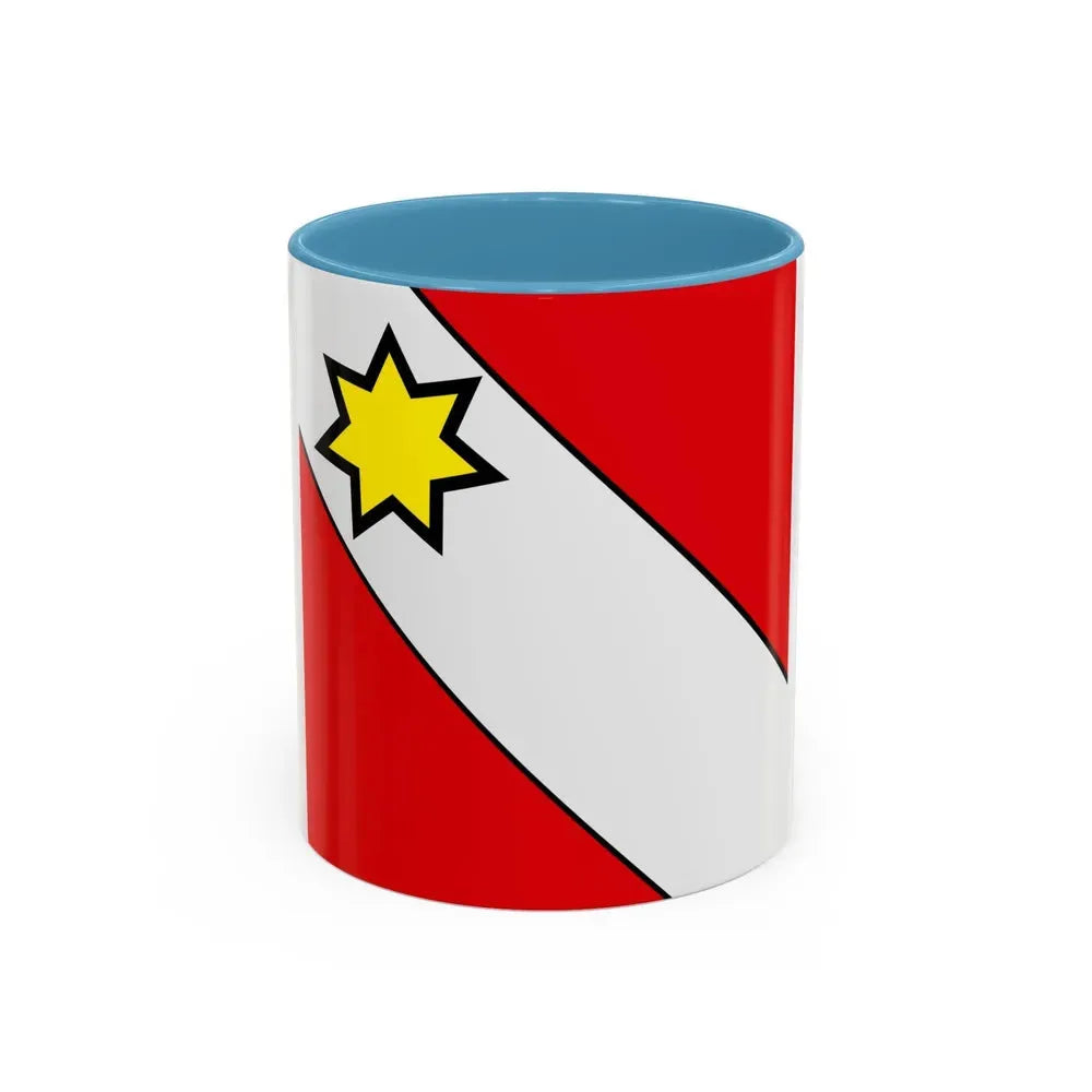 Flag of Thun Switzerland - Accent Coffee Mug 11oz Light Blue - Go Mug Yourself