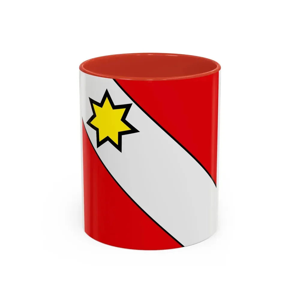 Flag of Thun Switzerland - Accent Coffee Mug 11oz Red - Go Mug Yourself