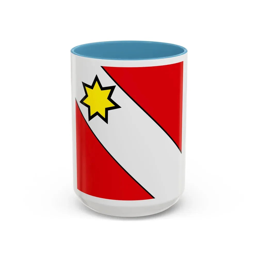 Flag of Thun Switzerland - Accent Coffee Mug 15oz Light Blue - Go Mug Yourself