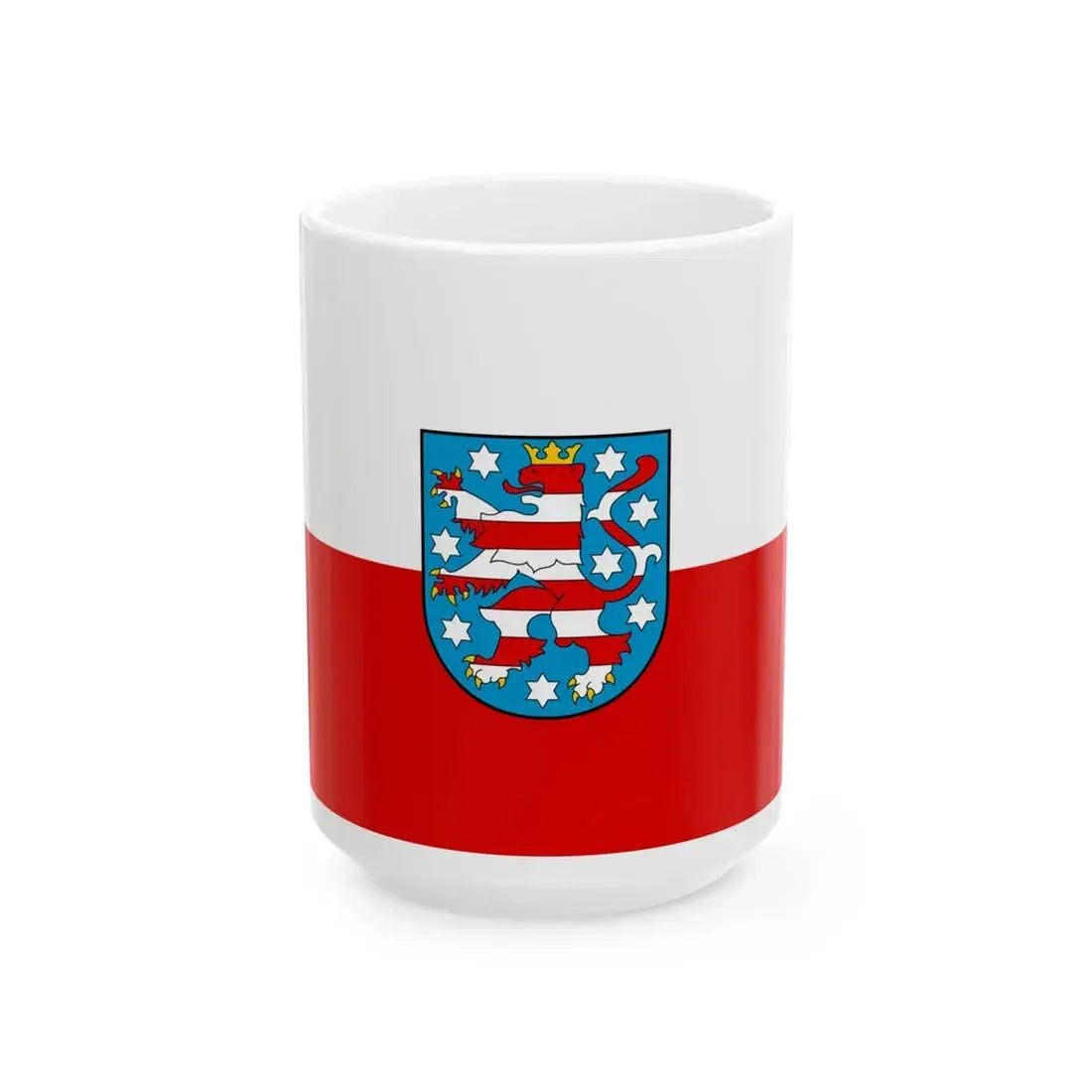 Flag of Thuringia state (Germany) White Coffee Mug 15oz - Go Mug Yourself