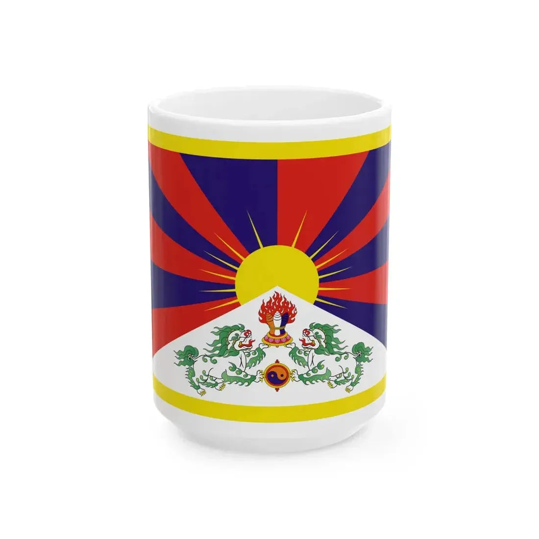 Flag of Tibet 3-2 (China) White Coffee Mug 15oz - Go Mug Yourself