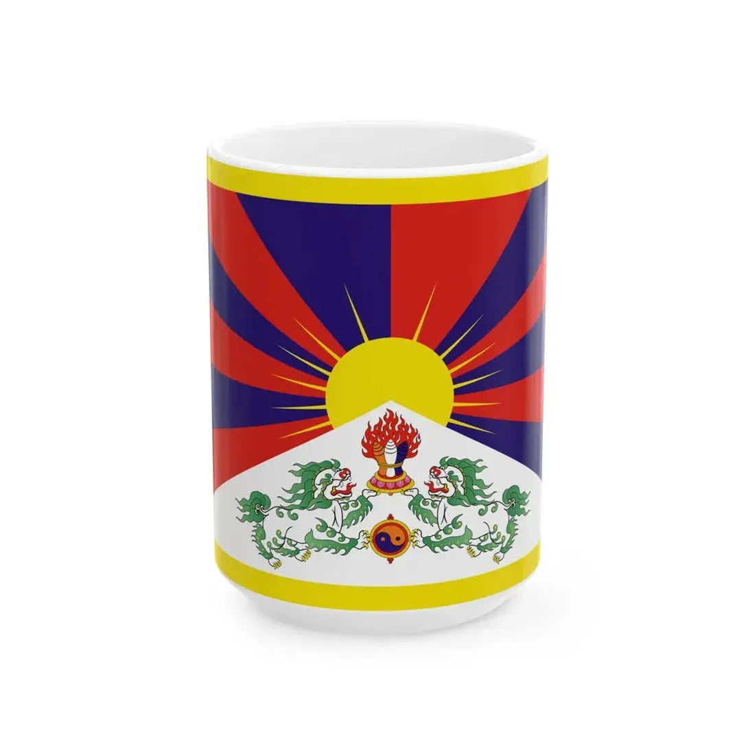 Flag of Tibet (China) White Coffee Mug 15oz - Go Mug Yourself