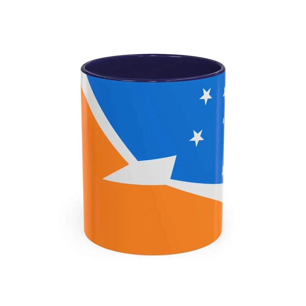 Flag of Tierra del Fuego Province Argentina - Accent Coffee Mug 11oz Navy - Go Mug Yourself