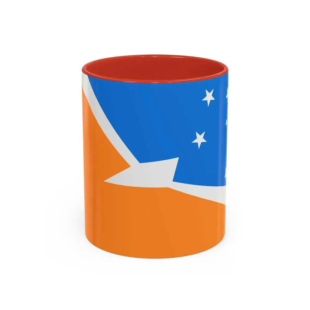 Flag of Tierra del Fuego Province Argentina - Accent Coffee Mug 11oz Red - Go Mug Yourself