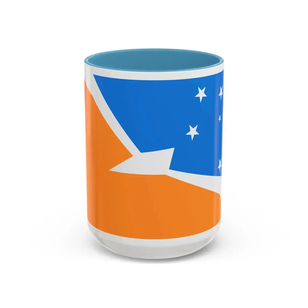 Flag of Tierra del Fuego Province Argentina - Accent Coffee Mug 15oz Light Blue - Go Mug Yourself