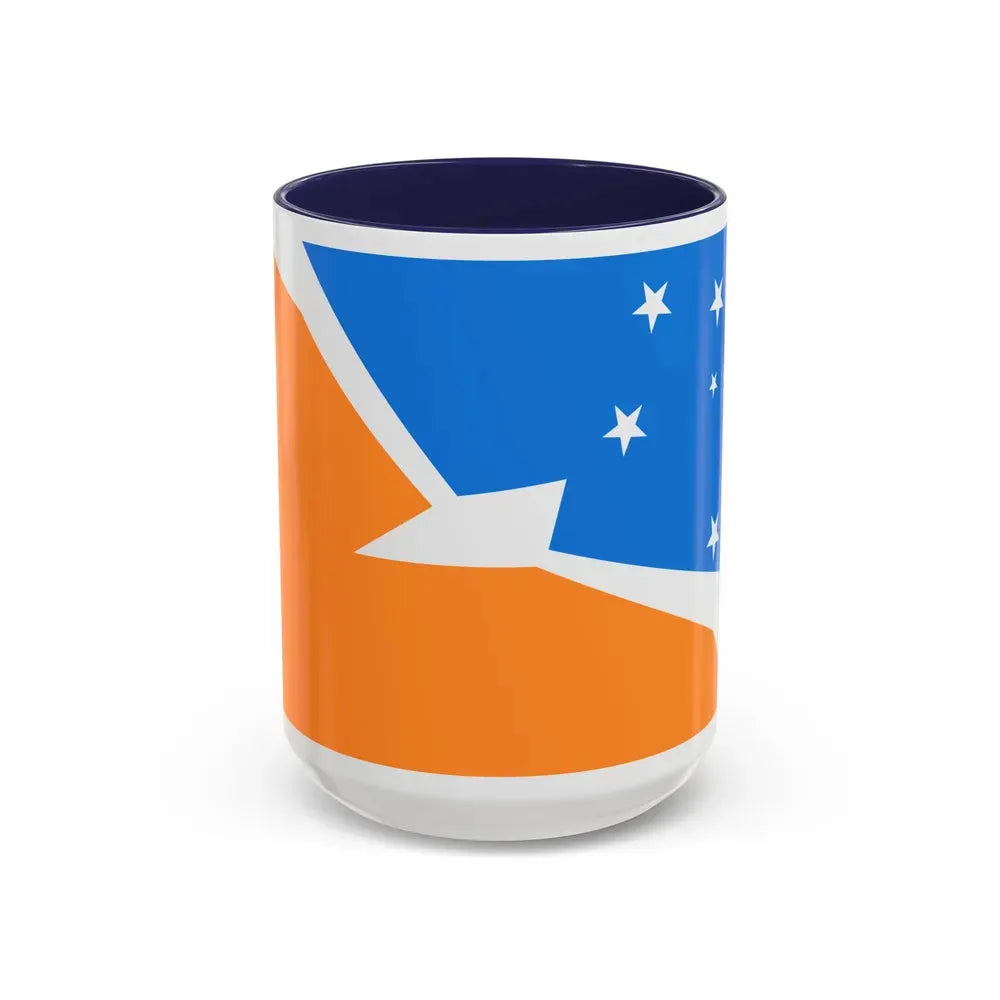 Flag of Tierra del Fuego Province Argentina - Accent Coffee Mug 15oz Navy - Go Mug Yourself