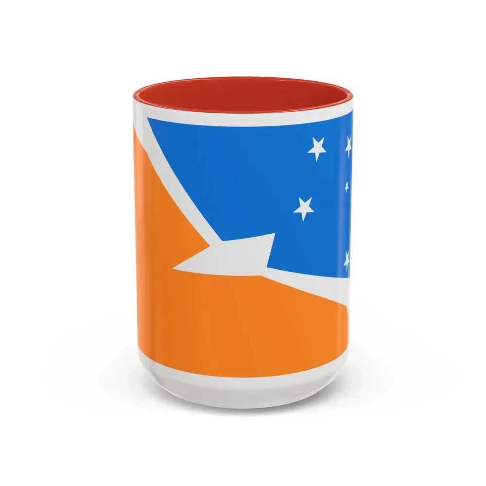 Flag of Tierra del Fuego Province Argentina - Accent Coffee Mug 15oz Red - Go Mug Yourself