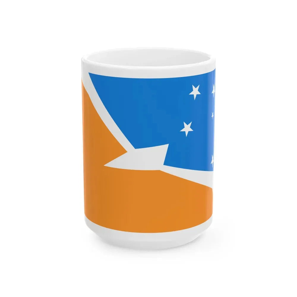 Flag of Tierra del Fuego Province Argentina - White Coffee Mug 15oz - Go Mug Yourself