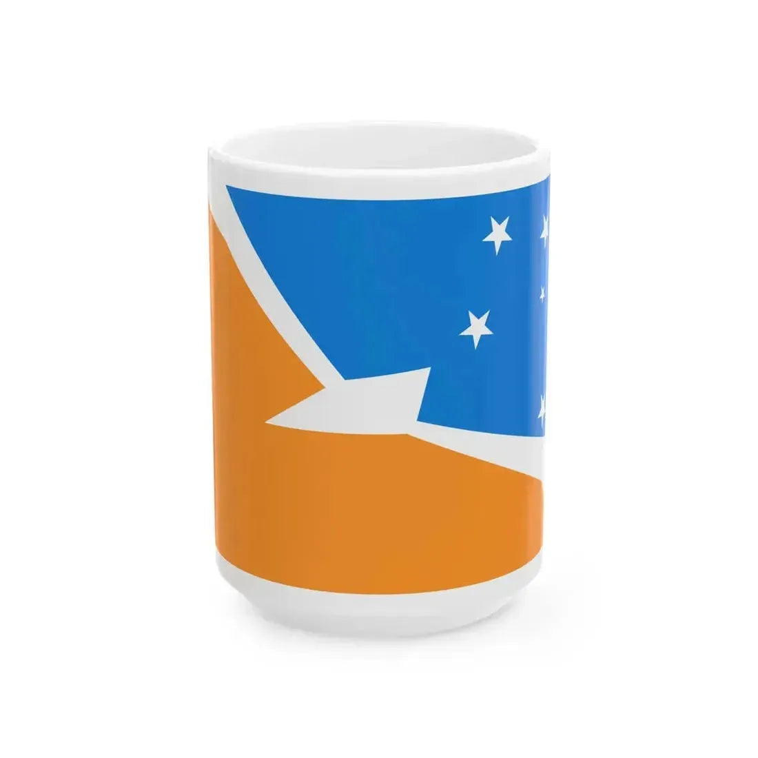 Flag of Tierra del Fuego Province Argentina - White Coffee Mug 15oz - Go Mug Yourself