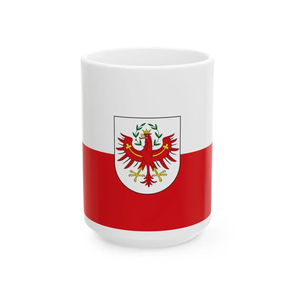 Flag of Tirol state (Austria) White Coffee Mug 15oz - Go Mug Yourself