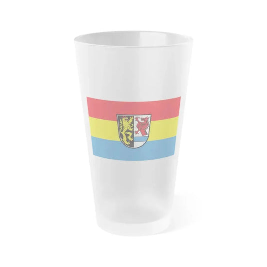 Flag of Tirschenreuth Germany - Frosted Pint Glass 16oz 16oz Frosted - Go Mug Yourself
