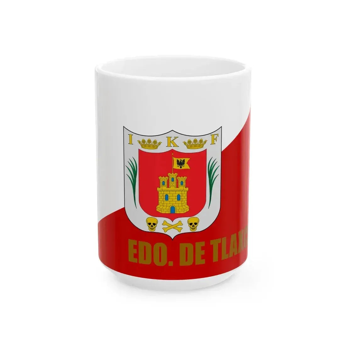 Flag of Tlaxcala reverse side (Mexico) White Coffee Mug 15oz - Go Mug Yourself