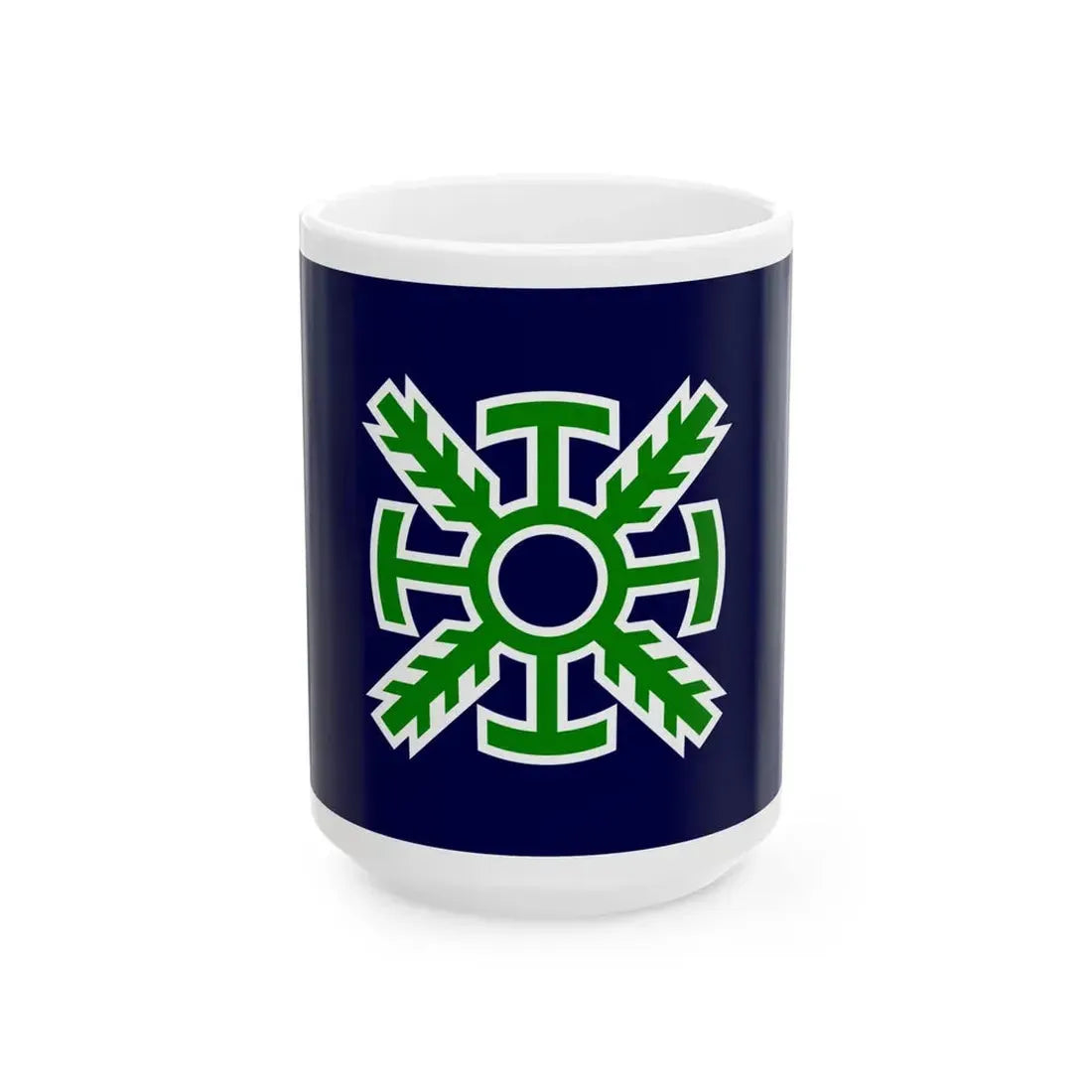 Flag of Todohokke Hokkaido 1976-2004 (Japan) White Coffee Mug 15oz - Go Mug Yourself