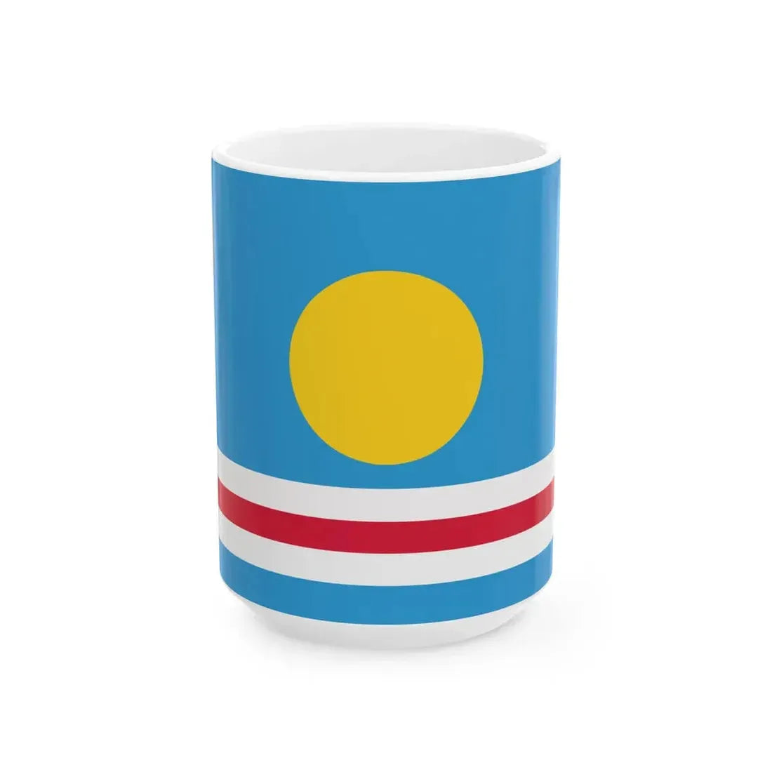 Flag of Toktogul District (Kyrgyzstan) White Coffee Mug 15oz - Go Mug Yourself