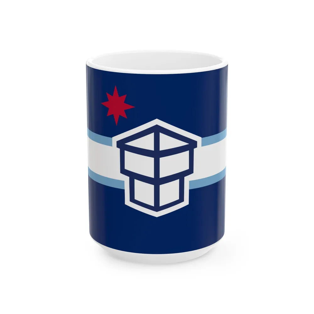 Flag of Toledo Ohio 2025 (United States) White Coffee Mug 15oz - Go Mug Yourself