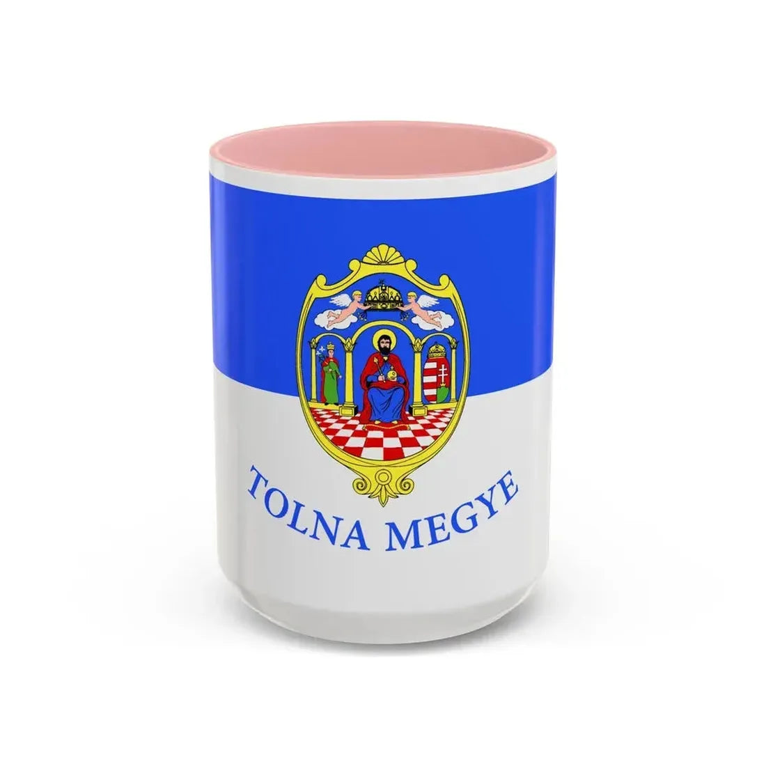 Flag of Tolna County Hungary - Accent Coffee Mug 15oz Pink - Go Mug Yourself