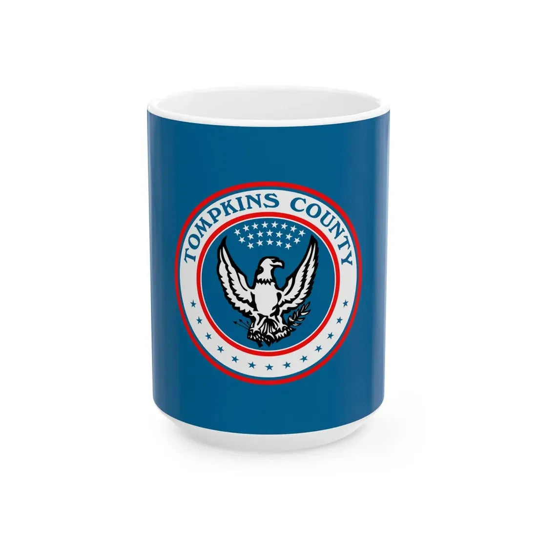 Flag of Tompkins County New York (United States) White Coffee Mug 15oz - Go Mug Yourself