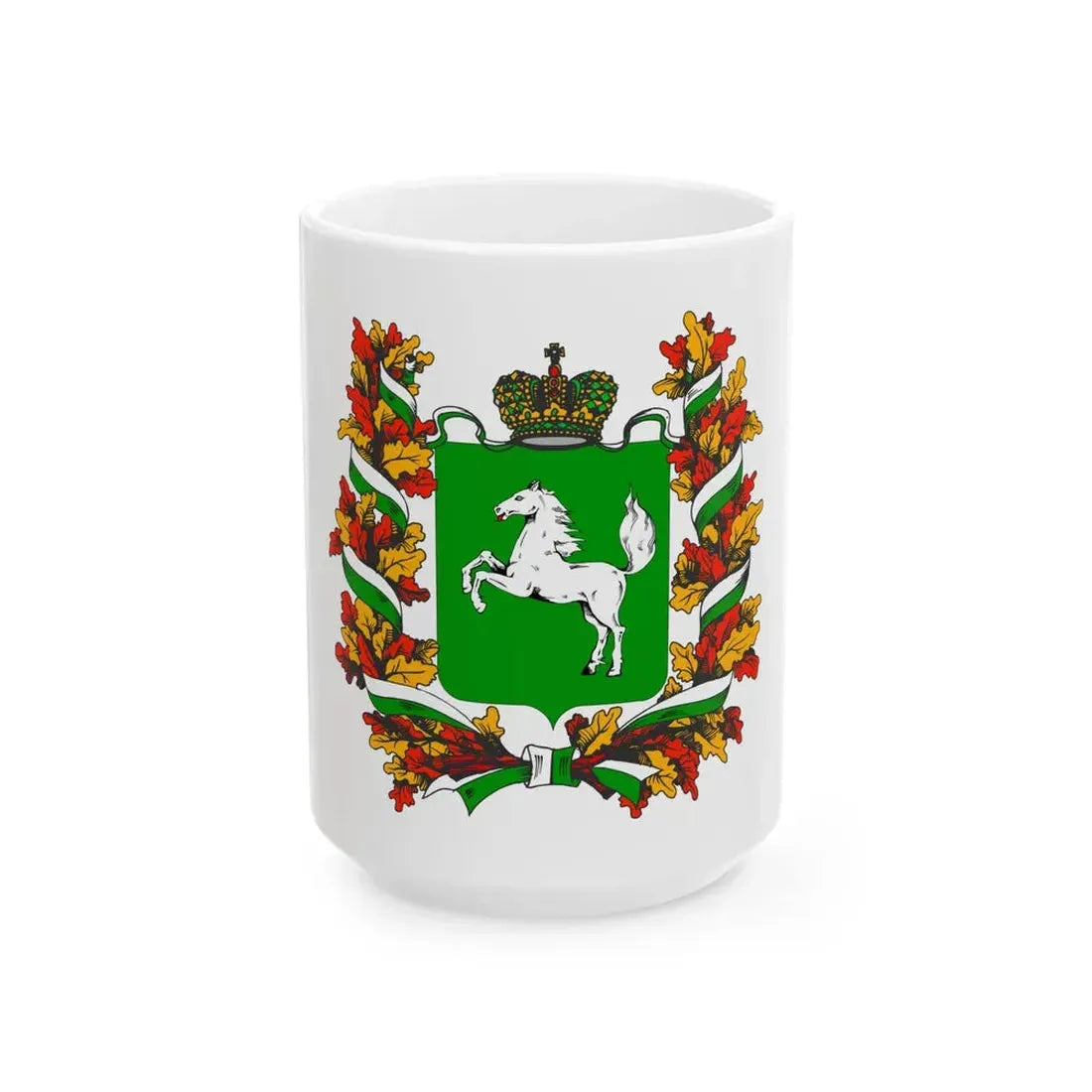 Flag of Tomsk Oblast (Russia) White Coffee Mug 15oz - Go Mug Yourself