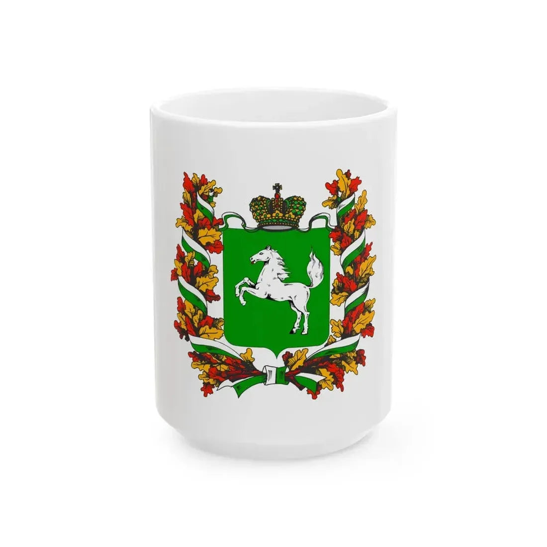 Flag of Tomsk Oblast Russia - White Coffee Mug 15oz - Go Mug Yourself