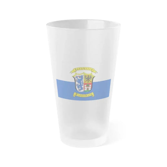 Flag of Traunstein Germany - Frosted Pint Glass 16oz 16oz Frosted - Go Mug Yourself