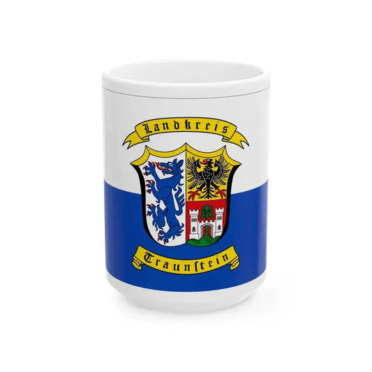 Flag of Traunstein Germany - White Coffee Mug 15oz - Go Mug Yourself